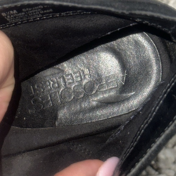 Aerosoles Y2K Suede Black Booties Womens 8 1/2 Wedge Heel Open‎ Toe Goth Witchy - Picture 10 of 11